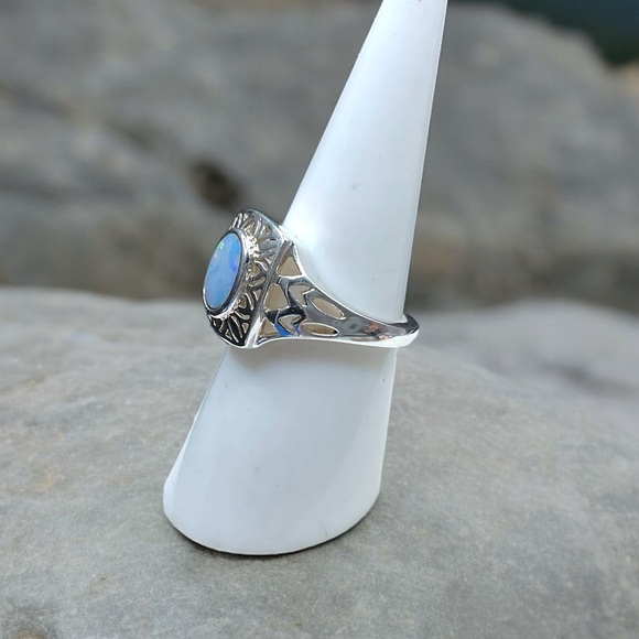 🌺Vintage Sterling & Genuine Opal Ring - Picture 10 of 11